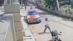 The man was caught on CCTV camera allegedly setting afire the car. (Twitter) The man was caught on CCTV camera allegedly setting afire the car. (Twitter)