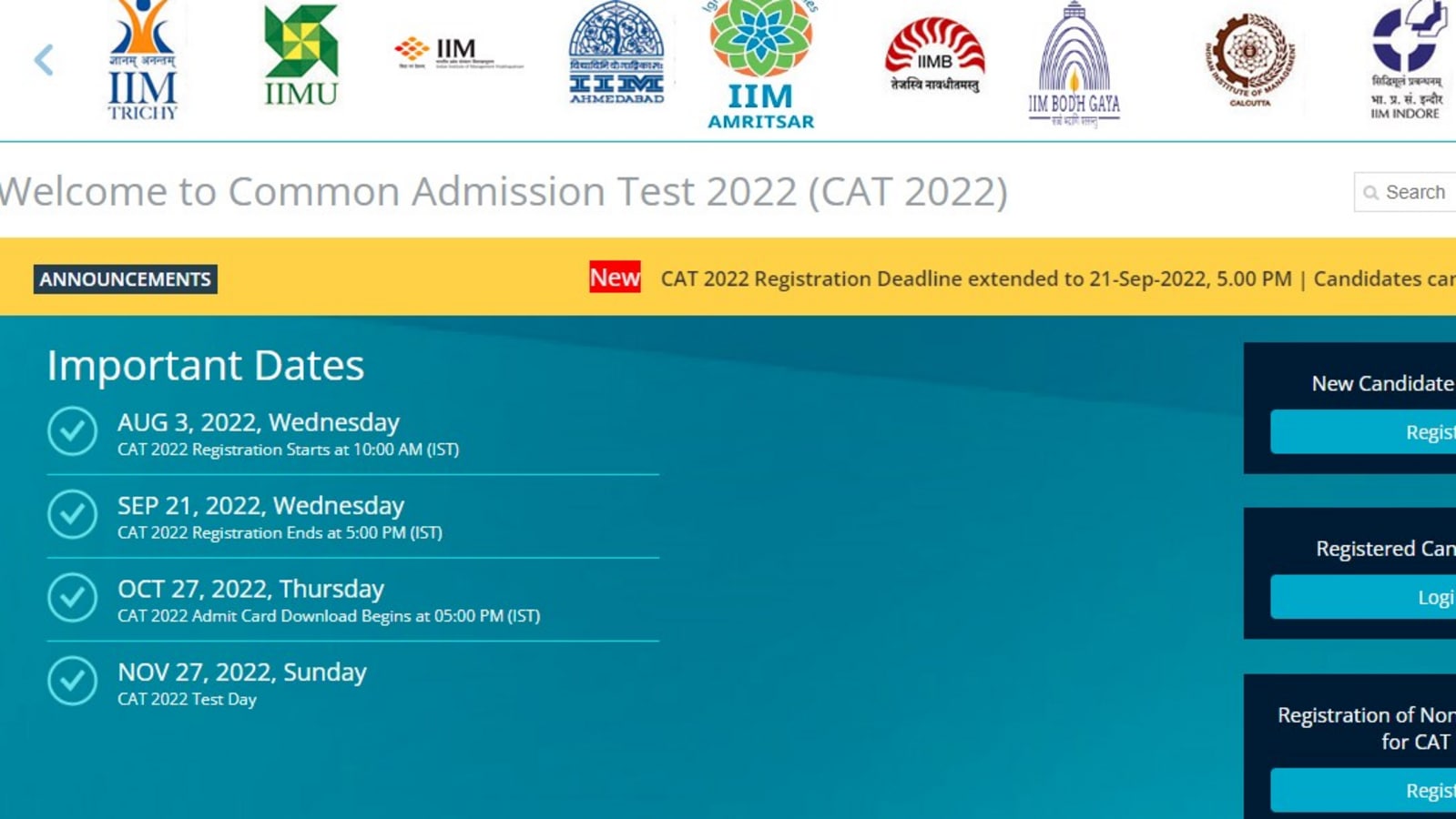 IIM CAT 2022 registration deadline extended, know last date here