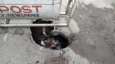 The three-ft road cave-ib near Khushi Ram Sweet Shop in Chhaura bazaar, Ludhiana. (HT Photo) The three-ft road cave-ib near Khushi Ram Sweet Shop in Chhaura bazaar, Ludhiana. (HT Photo)