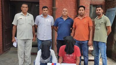 The Kala Rana gang members in police custody in Yamunanagar on Wednesday after their arrest. (HT File)