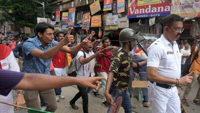 The BJP took out a protest rally against alleged corruption on Tuesday. (Hindustan Times)