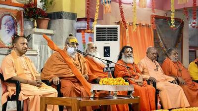 Uttar Pradesh chief minister Yogi Adityanath at a function at Gorakhnath temple. (PTI PHOTO) Uttar Pradesh chief minister Yogi Adityanath at a function at Gorakhnath temple. (PTI PHOTO)