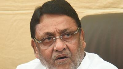Mumbai, India - November 10, 2021: Maharashtra minister and NCP leader Nawab Malik reacts as he addresses a press conference at Kurla, in Mumbai, India, on Wednesday, November 10, 2021. (Photo by Vijay Bate/HT Photo) (HT PHOTO) Mumbai, India - November 10, 2021: Maharashtra minister and NCP leader Nawab Malik reacts as he addresses a press conference at Kurla, in Mumbai, India, on Wednesday, November 10, 2021. (Photo by Vijay Bate/HT Photo) (HT PHOTO)