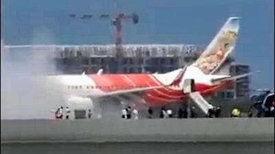 All 145 passengers including 4 infants were evacuated safely from the Air India Express flight. (PTI) All 145 passengers including 4 infants were evacuated safely from the Air India Express flight. (PTI)
