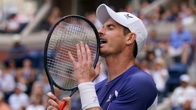 Andy Murray, of Great Britain, reacts during a match (AP)