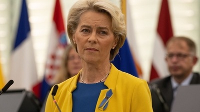 Russia Sanctions: Ursula von der Leyen, president of the European Commission, during a speech. (Bloomberg)