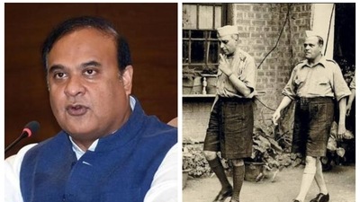 Himanta Biswa Sarma shared a photo of Nehru in shorts, which often goes viral with a false claim. Himanta Biswa Sarma shared a photo of Nehru in shorts, which often goes viral with a false claim.
