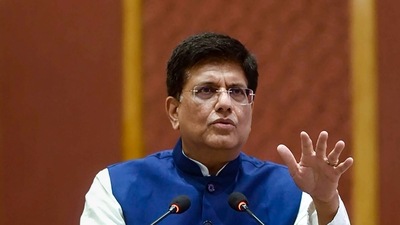 Union Minister for Commerce &amp; Industry, Consumer Affairs, Food &amp; Public Distribution and Textiles Piyush Goyal addresses the Board of Trade meeting, in New Delhi.&nbsp; (PTI)