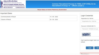 IBPS RRB PO Prelims results 2022 out at ibps.in, direct link