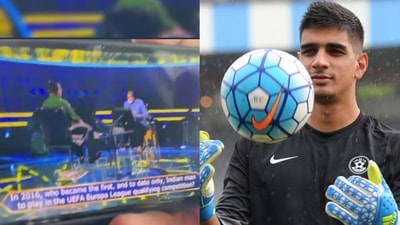 India goalkeeper Gurpreet Singh Sandhu reacts to a question on him in Kaun Banega Crorepati India goalkeeper Gurpreet Singh Sandhu reacts to a question on him in Kaun Banega Crorepati