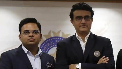 File image of BCCI General Secretary Jay Shah with President Sourav Ganguly. (File)