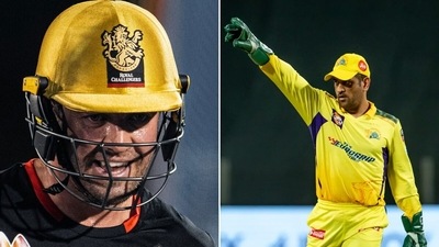 MS Dhoni was not pleased with the CSK bowler despite him getting the wicket of AB de Villiers (IPL) MS Dhoni was not pleased with the CSK bowler despite him getting the wicket of AB de Villiers (IPL)