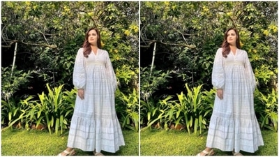 In another set of Instagram pictures from Dia Mirza aced the summer look in an easy-breezy cotton flowy dress. (Instagram/@diamirzaofficial)