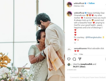 Vignesh Shivan with Nayanthara's mother Omana Kurian. Vignesh Shivan with Nayanthara's mother Omana Kurian. 