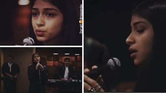 Rysa Panday sister of Ananya Panday singing Cry by Cigarettes After Sex.&nbsp;