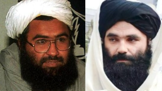 JeM chief Masood Azhar Alvi and interior minister of Afghanistan Sirajuddin Haqqani.