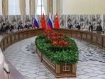 Shanghai Cooperation Organisation: Russian President Vladimir Putin and Chinese President Xi Jinping talk during their meeting on the sidelines of the Shanghai Cooperation Organisation. Shanghai Cooperation Organisation: Russian President Vladimir Putin and Chinese President Xi Jinping talk during their meeting on the sidelines of the Shanghai Cooperation Organisation.
