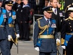 British Royal Family: The Royal family follows the coffin of Queen Elizabeth II during the procession.(AP) British Royal Family: The Royal family follows the coffin of Queen Elizabeth II during the procession.(AP)