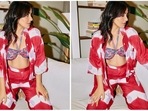Bollywood celebrities love their tie-dye outfits. Neha Sharma elevated her summer wardrobe and picked a tie-dye co-ord set for a photo shoot on her comfy living room couch.(Instagram/@nehasharma) Bollywood celebrities love their tie-dye outfits. Neha Sharma elevated her summer wardrobe and picked a tie-dye co-ord set for a photo shoot on her comfy living room couch.(Instagram/@nehasharma)