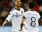 Manchester United's Cristiano Ronaldo with Bruno Fernandes&nbsp;