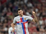 Barcelona's Polish forward Robert Lewandowski(AFP) Barcelona's Polish forward Robert Lewandowski(AFP)