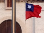 Taiwan-China Conflict: A Taiwan flag can be seen at Liberty Square in Taipei, Taiwan.