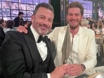 A picture of Andrew Garfield and Jimmy Kimmel from Emmys 2022. A picture of Andrew Garfield and Jimmy Kimmel from Emmys 2022.