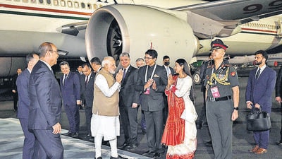 Prime Minister Narendra Modi arrives in Samarkand to take part in the SCO Summit on Thursday. Prime Minister Narendra Modi arrives in Samarkand to take part in the SCO Summit on Thursday.