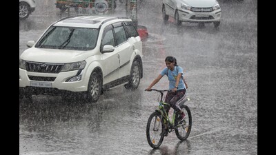 Apart from Gorakhpur and many other districts of UP, Lucknow too received heavy rain on Thursday. (Deepak Gupta/ht)