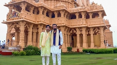 Ayan Mukerji and Ranbir Kapoor at Gujarat's Somnath Jyotirlinga. Ayan Mukerji and Ranbir Kapoor at Gujarat's Somnath Jyotirlinga.