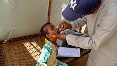 More than 13.43 lakh children will be administered polio drops in six districts of Haryana, including Kaithal, Faridabad, Gurugram, Jhajjar, Mewat and Sonepat, on September 18 under the sub-national polio campaign. (AFP/Representational image)