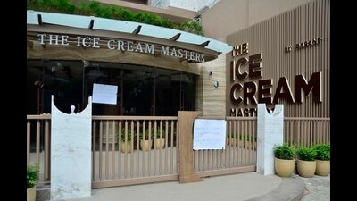 The ice-cream parlour which was sealed by Thursday. (HT)