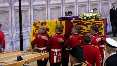 Britain's longest-serving monarch, who died on September 8 aged 96 after 70 years on the throne, is at rest in the capital's Westminster Hall ahead of Monday's state funeral at Westminster Abbey. (via REUTERS)