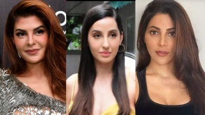 Bollywood actor Jacqueline Fernandez, Nora Fatehi and Big Boss fame Nikita Tamboli. (file image)