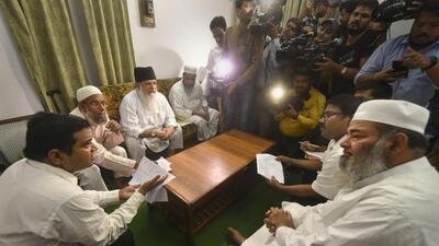 Officials during a survey of the Nadwa seminary in Lucknow on Thursday. (PTI PHOTO) Officials during a survey of the Nadwa seminary in Lucknow on Thursday. (PTI PHOTO)