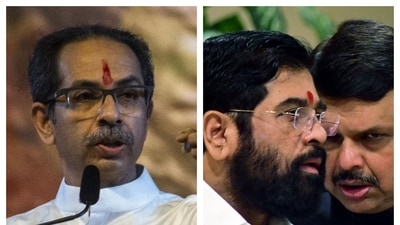 In its editorial, Shiv Sena said Eknath Shinde and Fadnavis will not stop unless they trade off Mumbai. In its editorial, Shiv Sena said Eknath Shinde and Fadnavis will not stop unless they trade off Mumbai. 