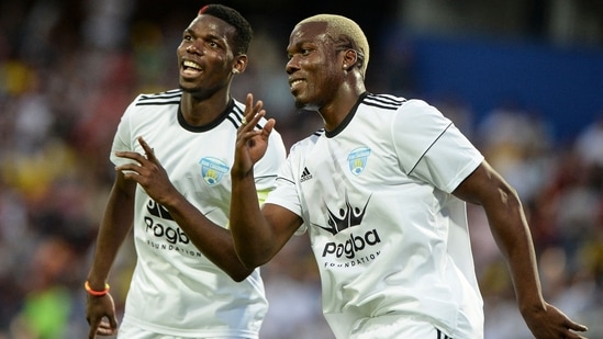 File photo of Mathias (R) and brother Paul Pogba (AFP)