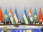 PM Narendra Modi, Uzbekistan President Shavkat Mirziyoyev and others during the 22nd Meeting of the SCO at Samarkand.(PTI) PM Narendra Modi, Uzbekistan President Shavkat Mirziyoyev and others during the 22nd Meeting of the SCO at Samarkand.(PTI)