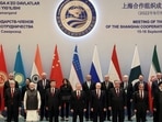 PM Modi along with other world leaders at the SCO Summit.&nbsp;