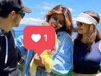 Priyanka Chopra, Nick Jonas and Malti Marie in an unseen pic. Priyanka Chopra, Nick Jonas and Malti Marie in an unseen pic.