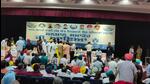 Utter chaos and indiscipline ruled the roost at AAP’s trade wing event in Ludhiana with the organisers screaming on the mike asking the audience to get down from the stage and let the programme begin, but to no avail. (HT Photo) Utter chaos and indiscipline ruled the roost at AAP’s trade wing event in Ludhiana with the organisers screaming on the mike asking the audience to get down from the stage and let the programme begin, but to no avail. (HT Photo)
