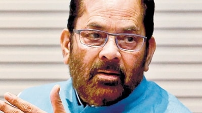 Former union minister for minority affairs Mukhtar Abbas Naqvi. (HT_PRINT)