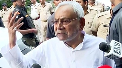 Bihar chief minister Nitish Kumar interacts with the media in Patna. Bihar chief minister Nitish Kumar interacts with the media in Patna.