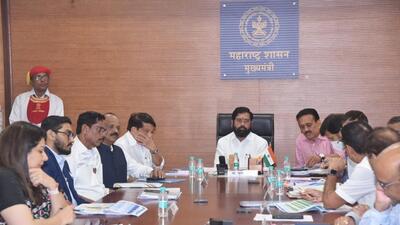 Nihar Thackeray (second from left), nephew of Shiv Sena chief Uddhav Thackeray, at the meeting chaired by chief minister Eknath Shinde HT Photo Nihar Thackeray (second from left), nephew of Shiv Sena chief Uddhav Thackeray, at the meeting chaired by chief minister Eknath Shinde HT Photo