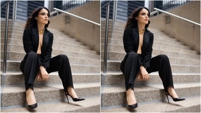 Radhika’s fashion diaries are getting better by the day. A few days back, Radhika slayed fashion goals in a pantsuit. (Instagram/@radhikamadan)