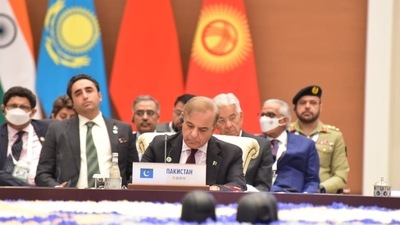 Pak PM Shehbaz Sharif at the SCO Summit. ((Twitter) ) Pak PM Shehbaz Sharif at the SCO Summit. ((Twitter) )