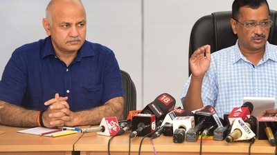 New Delhi: Delhi Chief Minister and AAP Convener Arvind Kejriwal speaks as Delhi Deputy Chief Minister Manish Sisodia looks on during a press conference, in New Delhi. (File) (PTI) New Delhi: Delhi Chief Minister and AAP Convener Arvind Kejriwal speaks as Delhi Deputy Chief Minister Manish Sisodia looks on during a press conference, in New Delhi. (File) (PTI)