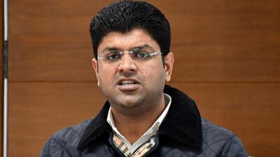 Haryana deputy chief minister Dushyant Chautala. Mahesh Chauhan’s induction into the saffron party has not gone down well with BJP ally JJP, which held a press conference in the afternoon and said Chauhan was expelled from the party on August 25 for anti-party activities. (PTI Achive) Haryana deputy chief minister Dushyant Chautala. Mahesh Chauhan’s induction into the saffron party has not gone down well with BJP ally JJP, which held a press conference in the afternoon and said Chauhan was expelled from the party on August 25 for anti-party activities. (PTI Achive)