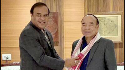 Himanta Biswa Sarma and Zoramthanga. (PTI)