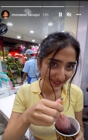 A glimpse of Munawar Faruqui's Instagram Stories featuring girlfriend Nazila.